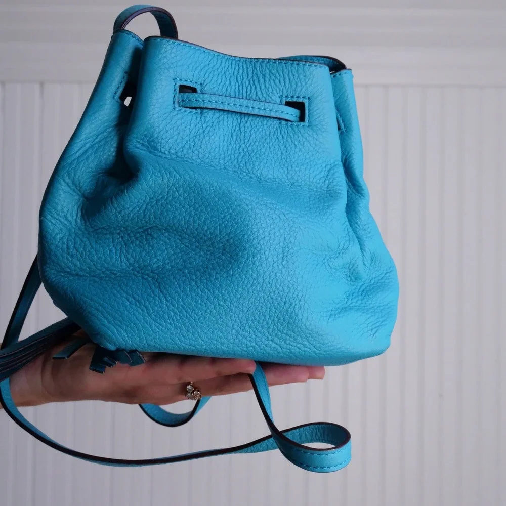 Modern NWOT Kate Spade New York tiny Cooper bright‎ blue bucket bag